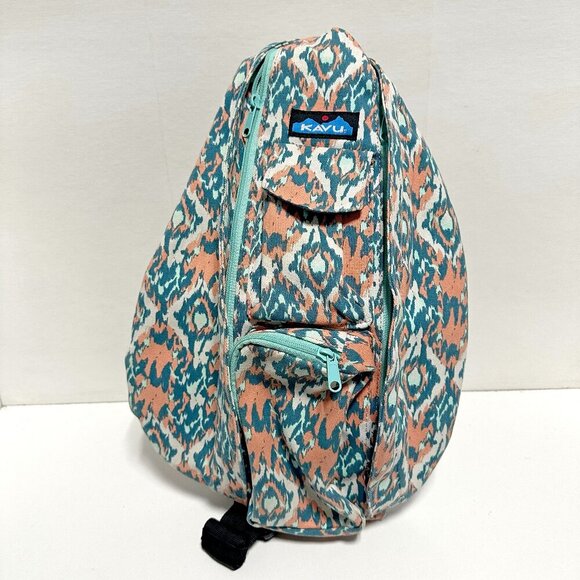 Kavu Teal and Coral Crossbody Bag - Picture 2 of 10